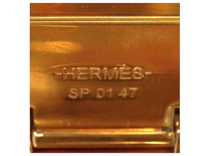 Pulsera Bangle Charnière Hermès Blanco Beige Dorado - vista 12