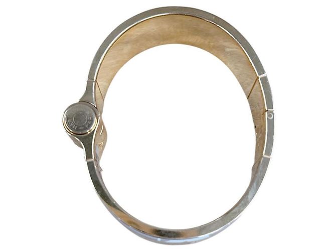 Pulsera Bangle Charnière Hermès Blanco Beige Dorado - vista 7