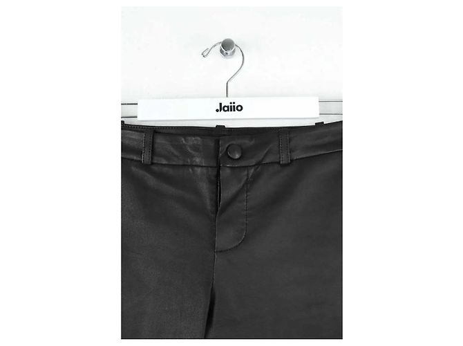 Zadig & Voltaire Pantalones rectos de cuero negro - vista 2