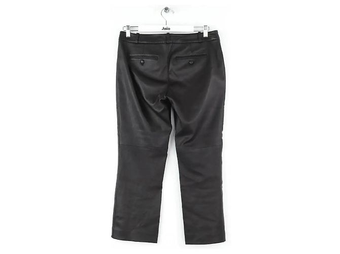 Zadig & Voltaire Pantalones rectos de cuero negro - vista 3