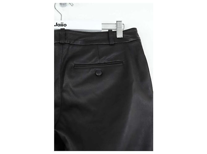 Zadig & Voltaire Pantalones rectos de cuero negro - vista 4