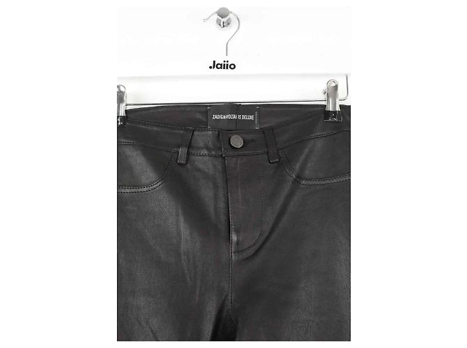 Zadig & Voltaire Schwarze Leder-Slim-Pants - Ansicht 2