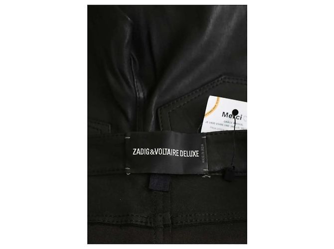 Zadig & Voltaire Schwarze Leder-Slim-Pants - Ansicht 5