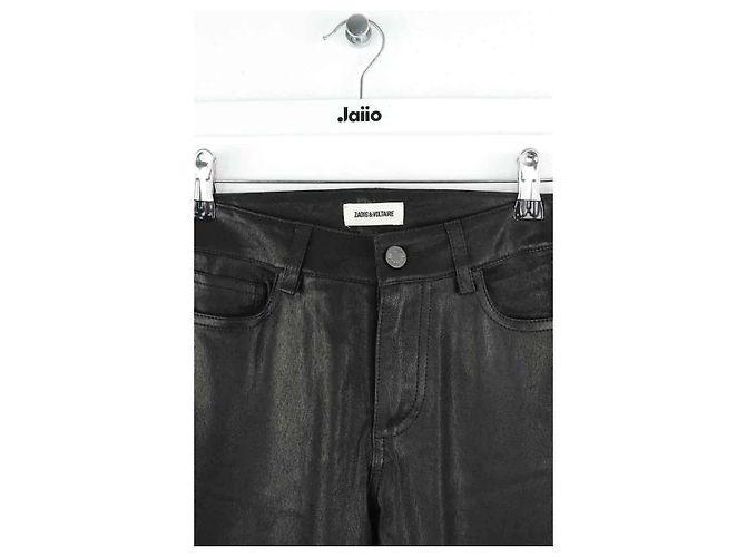 Zadig & Voltaire Schwarze Leder Slim Pants - Ansicht 2