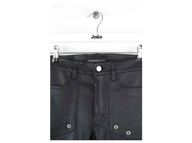 Zadig & Voltaire Pantalones slim Evrell deluxe en cuero negro - vista 2
