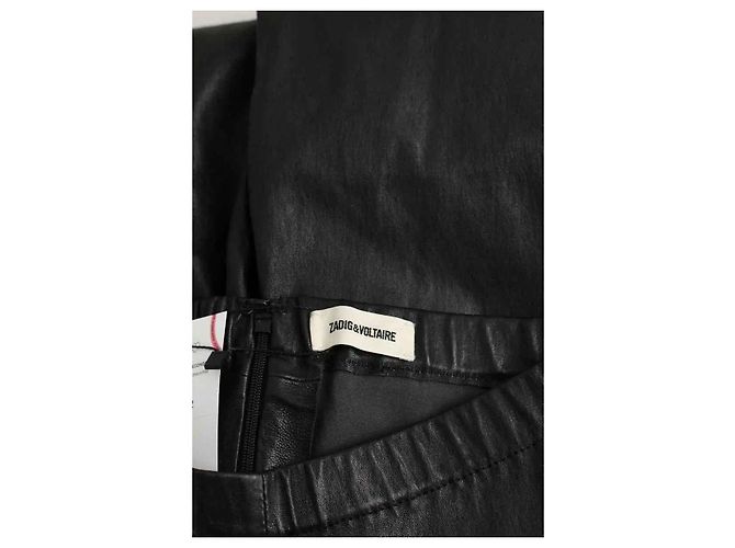Zadig & Voltaire Leggings de cuero negro - vista 5