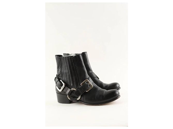 Zadig & Voltaire Schwarze Leder-Bikerstiefel - Ansicht 3