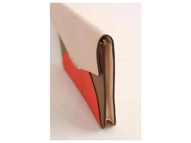 Fendi Clutch de cuero rojo Roja - vista 3