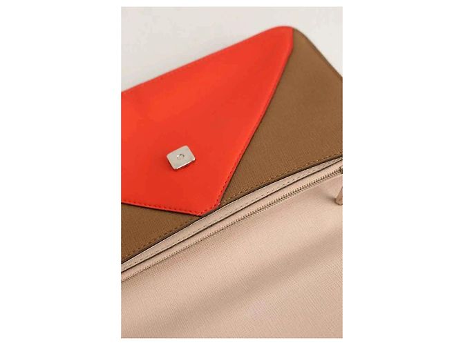 Fendi Clutch de cuero rojo Roja - vista 5