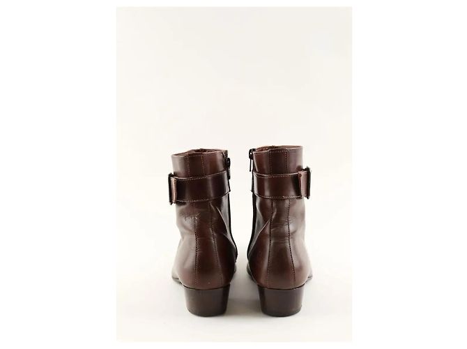 Autre Marque Botas de cuero marrón Castaño - vista 2