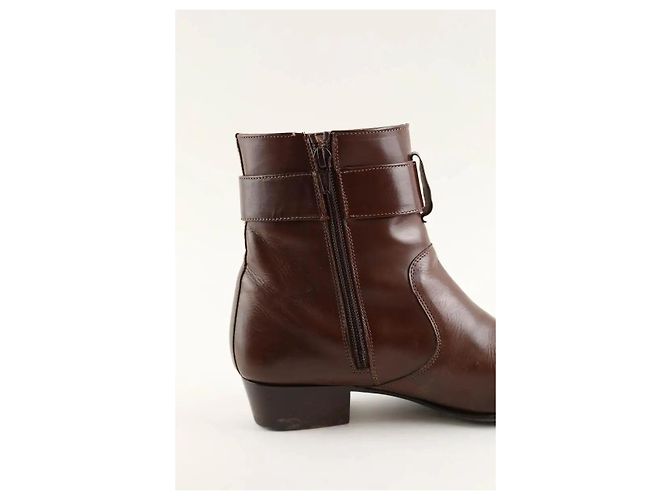 Autre Marque Botas de cuero marrón Castaño - vista 4