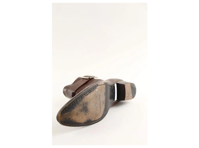 Autre Marque Botas de cuero marrón Castaño - vista 6