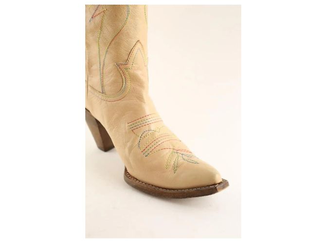 Chloé Beige Leder-Stiefel - Ansicht 5
