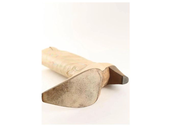Chloé Beige Leder-Stiefel - Ansicht 7