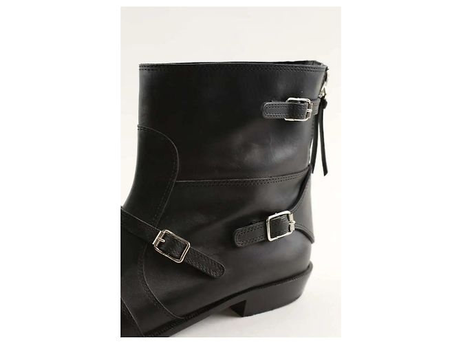 Giuseppe Zanotti Botas de couro pretas com fivelas Preto - vista 5