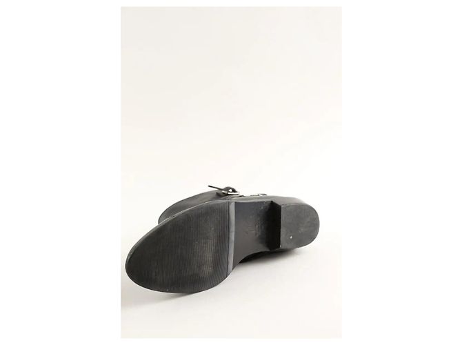 Giuseppe Zanotti Botas de couro pretas com fivelas Preto - vista 6
