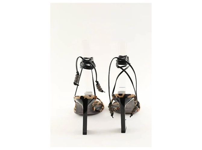 Zadig & Voltaire Sandali in pelle di vitello stile pony marroni Marrone - vista 2