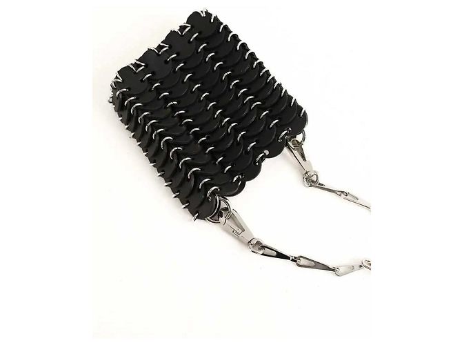 Paco Rabanne Mini Pochette in Pelle Nera Nero - vista 2
