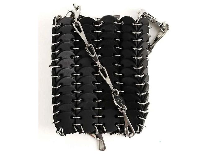 Paco Rabanne Mini Pochette in Pelle Nera Nero - vista 3