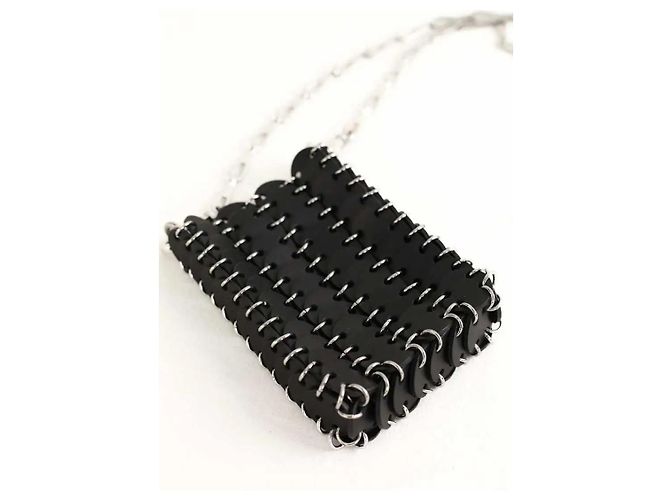 Paco Rabanne Mini Pochette in Pelle Nera Nero - vista 4