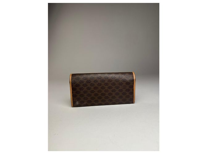 Céline Vintage Celine Paris Triomphe Monogram Leather Wallet Brown - view 10