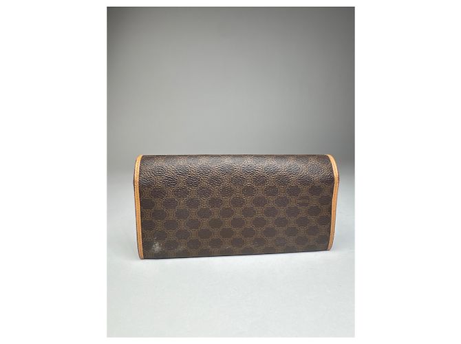Céline Vintage Celine Paris Triomphe Monogram Leather Wallet Brown - view 2
