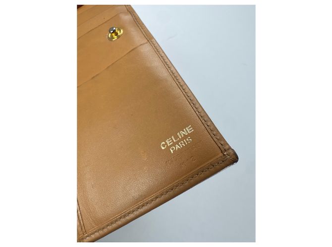 Céline Vintage Celine Paris Triomphe Monogram Leather Wallet Brown - view 5