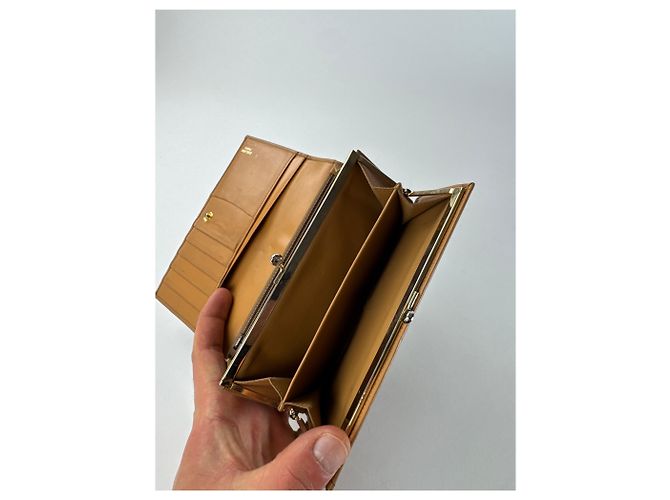 Céline Vintage Celine Paris Triomphe Monogram Leather Wallet Brown - view 6