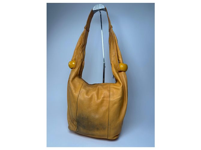 Chloé Vintage Chloe Lederhandtasche Gelb - Ansicht 14