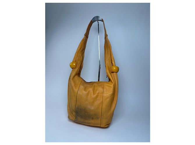 Chloé Vintage Chloe Lederhandtasche Gelb - Ansicht 2