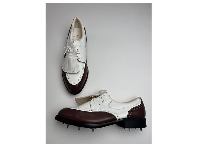 Scarpe da golf in pelle vintage Balenciaga / Budapester nero bianco 24cm - vista 11