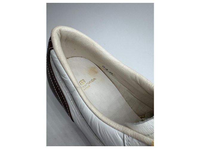 Scarpe da golf in pelle vintage Balenciaga / Budapester nero bianco 24cm - vista 7