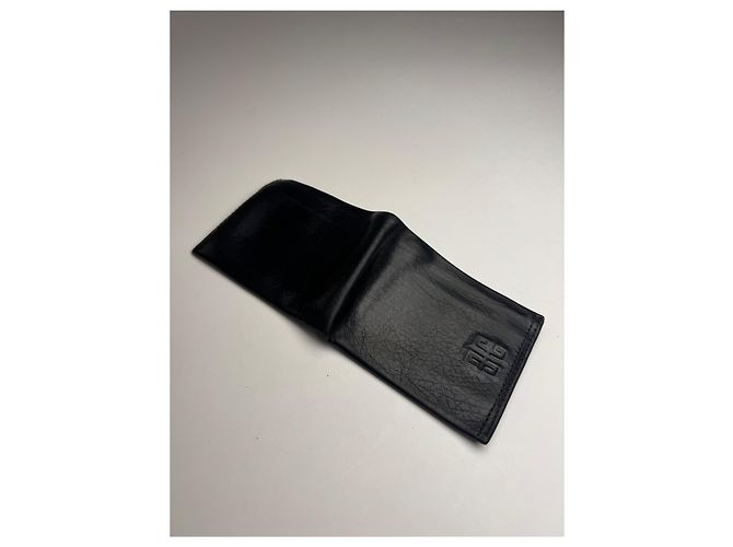 Vintage Givenchy Flapable Leather Logo Wallet Black - view 7