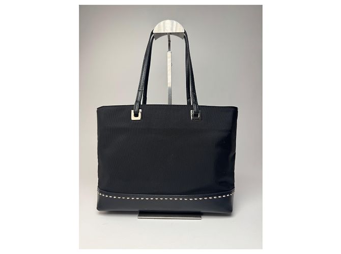 Vintage Courreges Handtasche aus Leder und Polyester in Schwarz - Ansicht 10