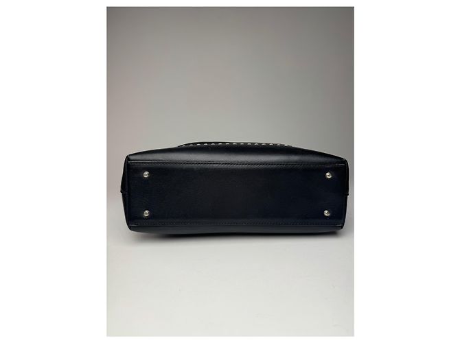 Vintage Courreges Handtasche aus Leder und Polyester in Schwarz - Ansicht 13