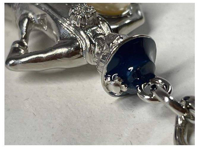 Portachiavi Chanel Figurina Perla Silver hardware - vista 20