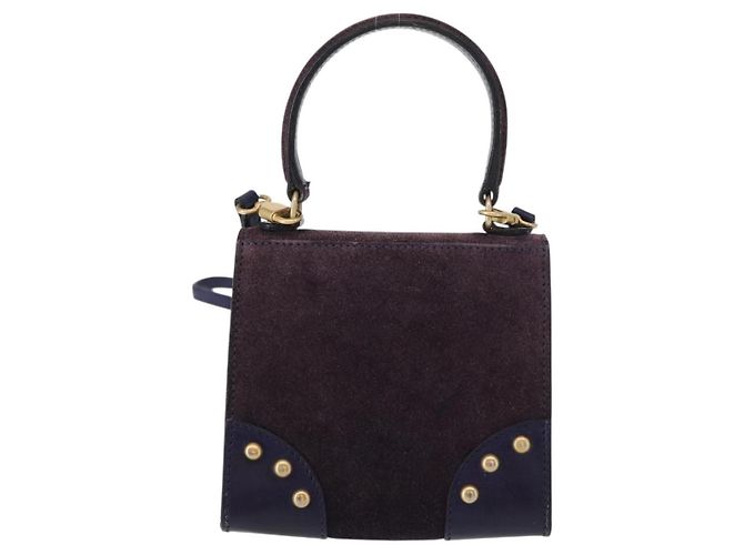 Céline Borsa a mano Celine in camoscio viola Porpora - vista 2