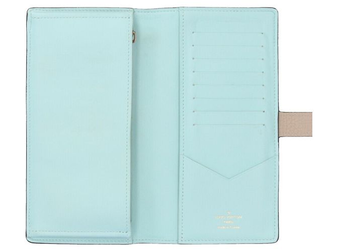 Cartera larga bi-fold Louis Vuitton en beige - vista 6