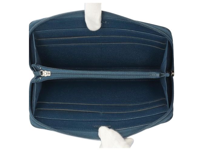 Portafoglio Lungo Coco Button di Chanel Blu - vista 5
