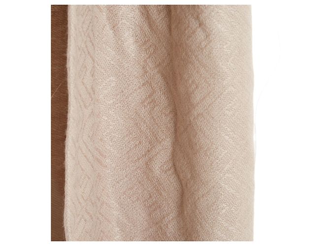 Fendi Foulard Etole Beige Rosa Nudo Cashmere Stola Sciarpa Preziosa - vista 4