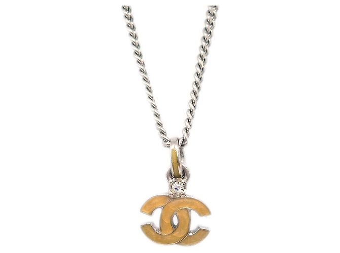 Pendente Chanel Vintage CC in metallo placcato Argento - vista 2