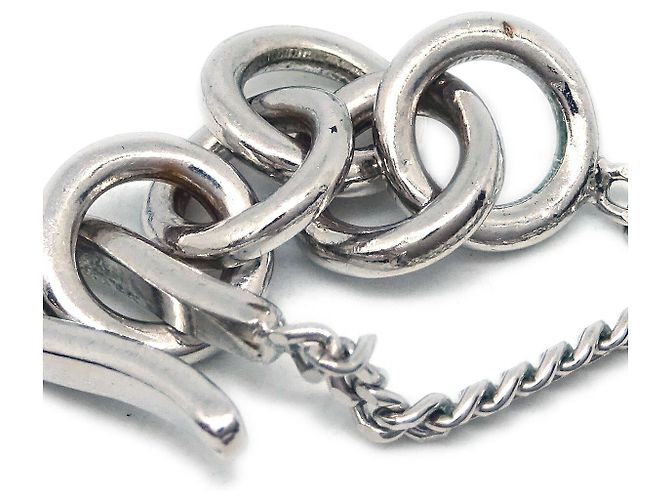 Pendente Chanel Vintage CC in metallo placcato Argento - vista 3
