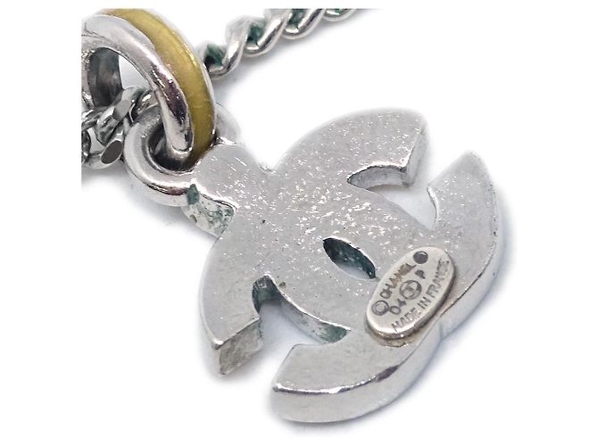 Pendente Chanel Vintage CC in metallo placcato Argento - vista 4
