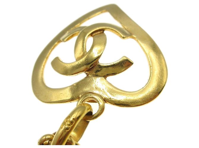 Pendente in metallo a forma di cuore CC di Chanel D'oro - vista 4