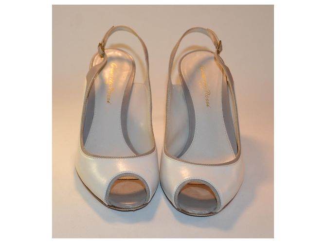Gianvito Rossi offene Schuhe weiß Leder Größe 36 - Ansicht 2
