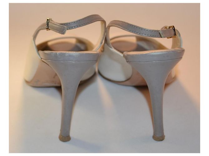 Gianvito Rossi offene Schuhe weiß Leder Größe 36 - Ansicht 3