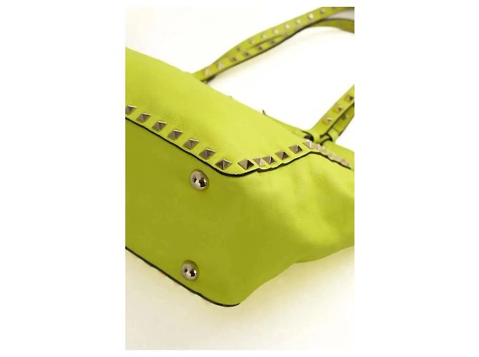 Valentino Borsa a Spalla Rockstud in Pelle Gialla Giallo - vista 6