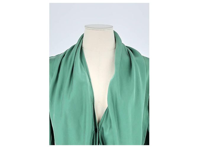 Haider Ackermann Camicia di seta verde - vista 2