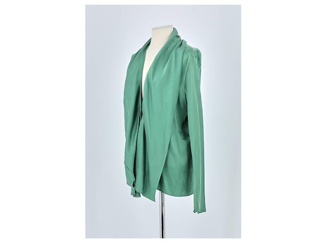 Haider Ackermann Camicia di seta verde - vista 4