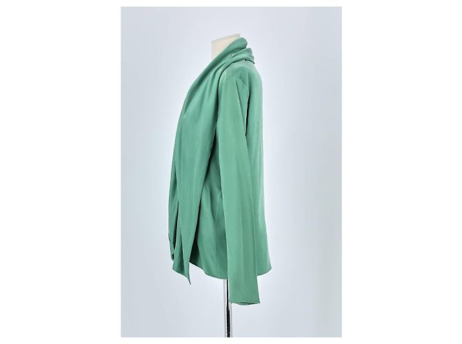 Haider Ackermann Camicia di seta verde - vista 5